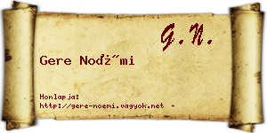 Gere Noémi névjegykártya